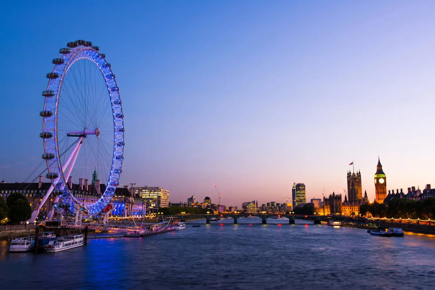 London Eye Ferris wheel on the South Bank
